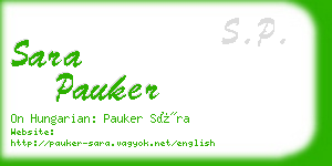 sara pauker business card